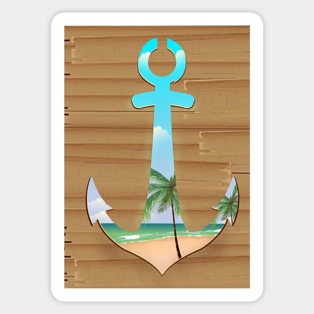 Ships beach Anchor Sticker by nickemporium1